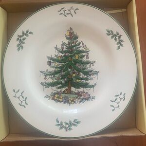 Spode Festive Green Christmas Tree Dinner Plate